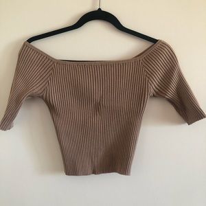 Ribbed nude crop top